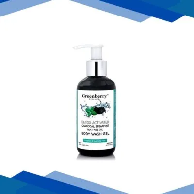 Greenberry Organics Body Wash Gel – Activated Charcoal, Spearmint & Tea Tree Oil 200 ml