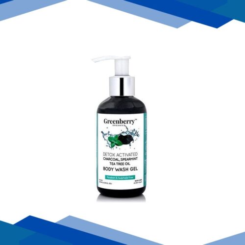 Greenberry Organics Body Wash Gel – Activated Charcoal, Spearmint & Tea Tree Oil 200 ml