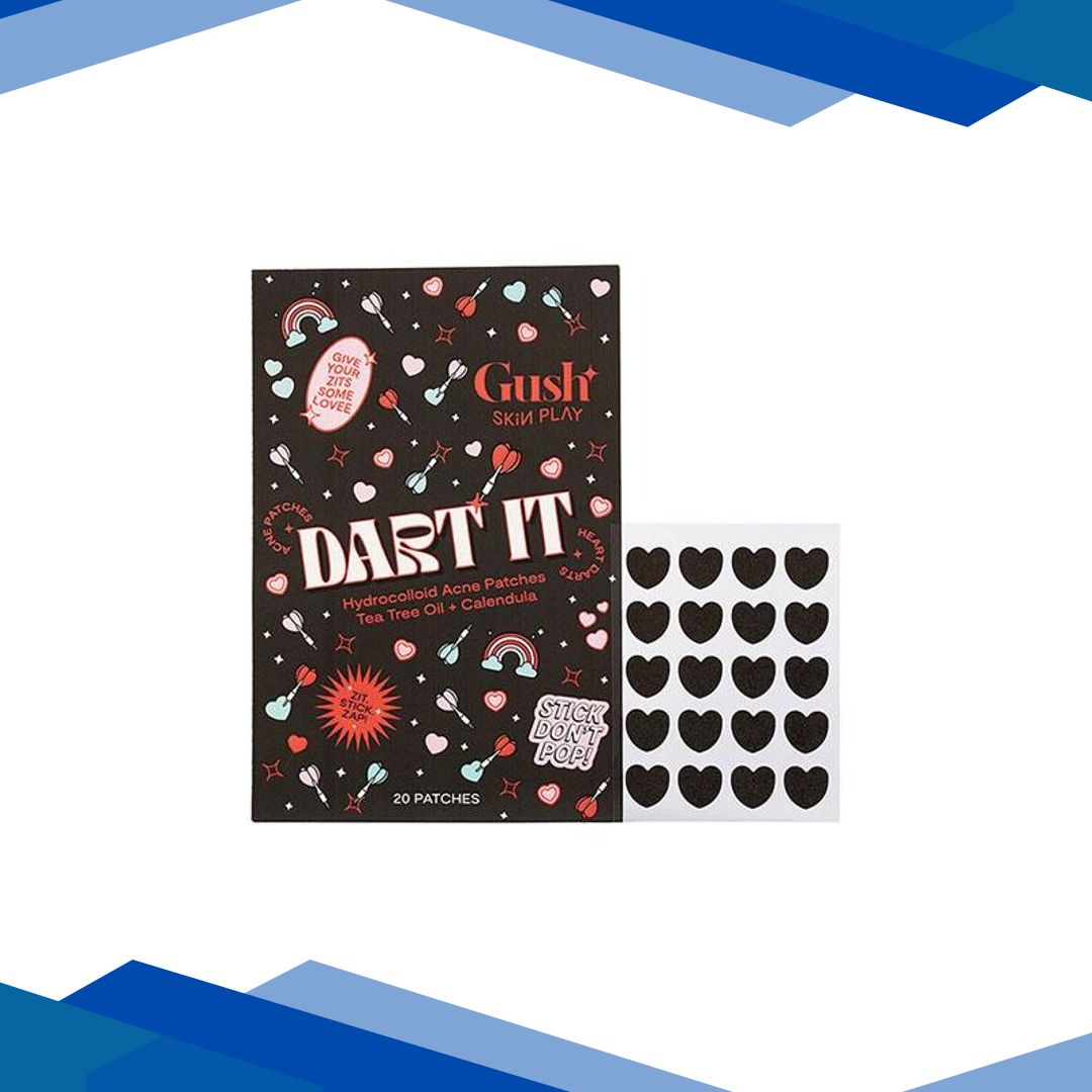 Gush Beauty Dart It Hydrocolloid Pimple Patches For Healing Acne, Zits And Blemishes – Black Heart 1’s