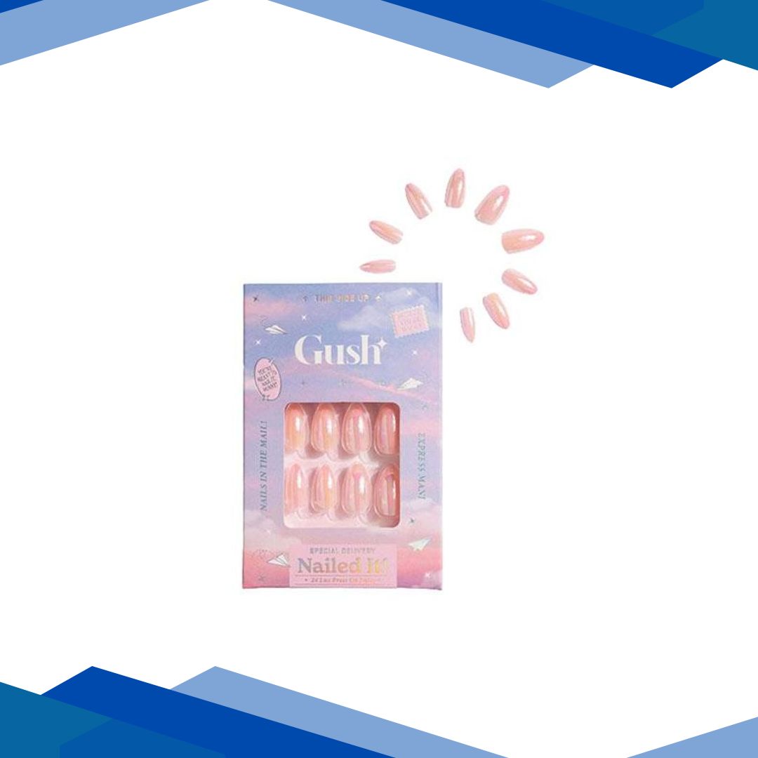 Gush Beauty Nailed It Reusable Luxury Press On Nails With Application Kit Fairy Dust – Medium Round 1’s