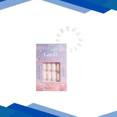 Gush Beauty Nailed It Reusable Luxury Press On Nails With Application Kit Milky White – Medium Almond 1’s
