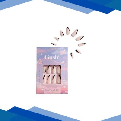 Gush Beauty Nailed It Reusable Luxury Press On Nails With Application Kit Noir Swirl- Medium to Long Almond 1’s