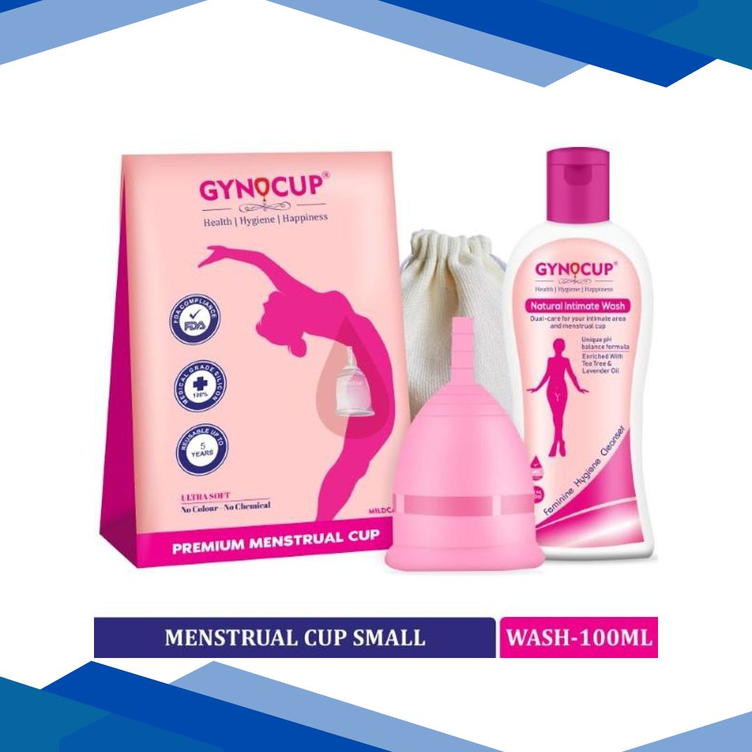 GynoCup Reusable Menstrual Cup – Small + Natural Menstrual Cup Wash Liquid 100 ml