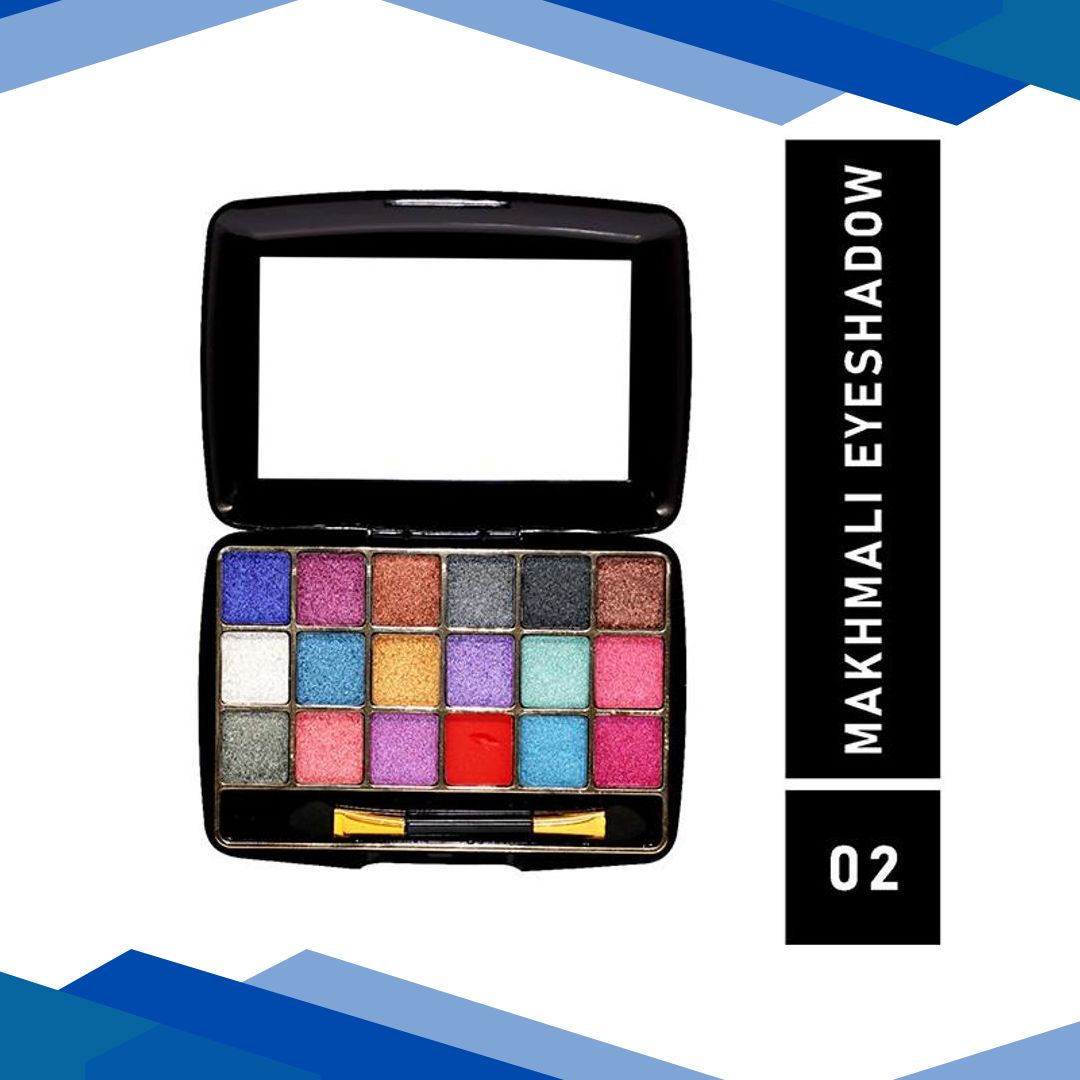 Half N Half 18 Colors Makhmali Eyeshadow With Brush In Makeup Palette Highly Pigmented Long Lasting Waterproof Smooth Blendable Colors – Multicolor-02 12.8 gm