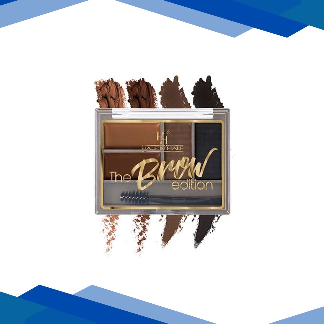 Half N Half The Brow Addition Eyebrow Enhancer Palette with Sleek Spoolie Brush, Delicate Arch-02 8 g