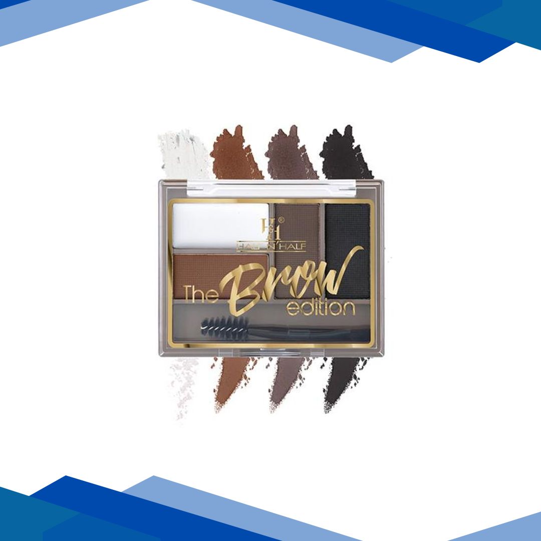 Half N Half The Brow Addition Eyebrow Enhancer Palette with Sleek Spoolie Brush, Thick Arch-01 8 g