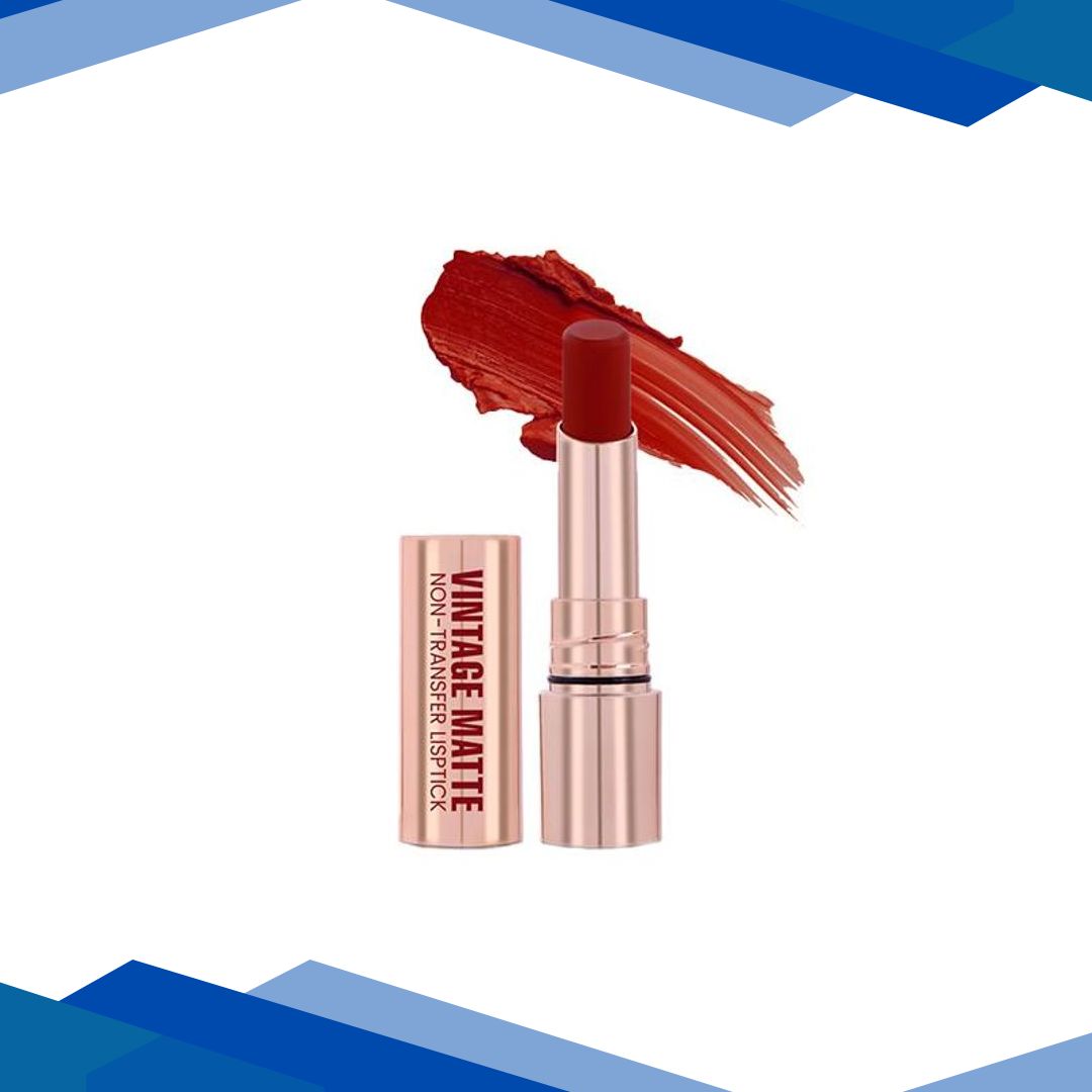 Half N Half Vintage Matte Non-Transfer Lipstick , Glam Red-05 3.8 g