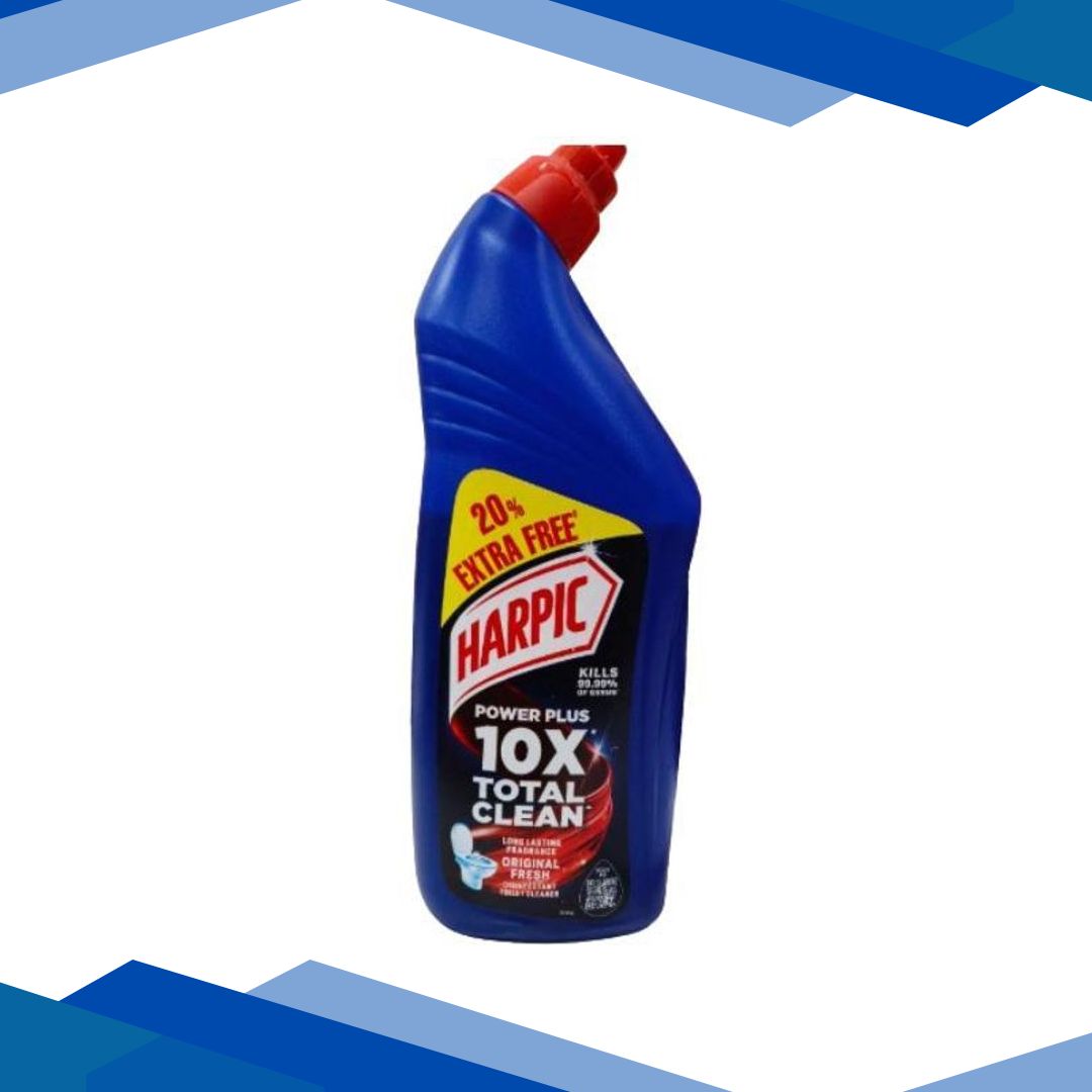 Harpic Power Plus 10X Total Clean Original Fresh Disinfectant Toilet Cleaner 500 ml + 100ml (Free) 600 ml