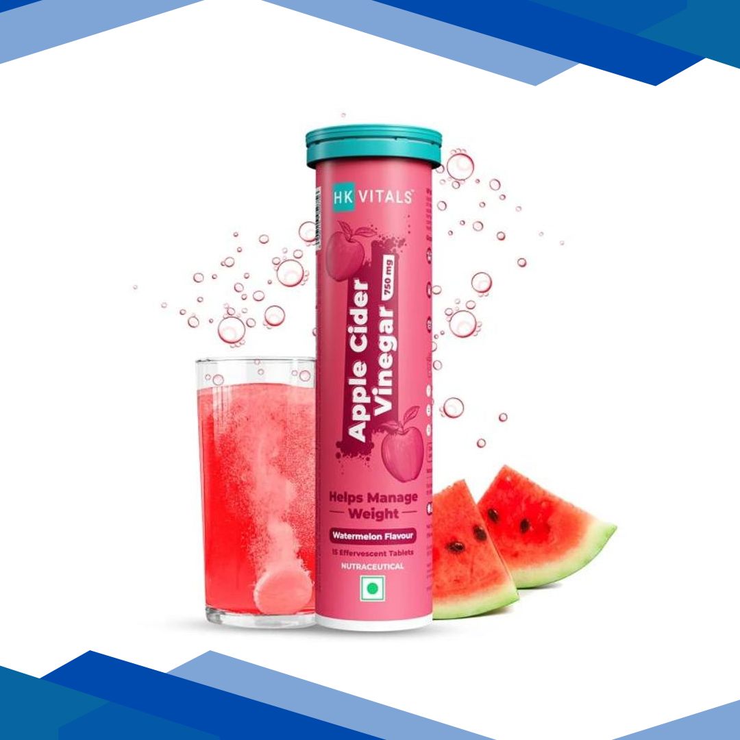 HealthKart HK Vitals Apple Cider Vinegar 750 mg Effervescent Tablets – Watermelon 15’s