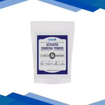 Healthvit Activated Charcoal Rejuvenates Skin and Hair, Detoxifies, Helps with Digestion Powder 250 gm