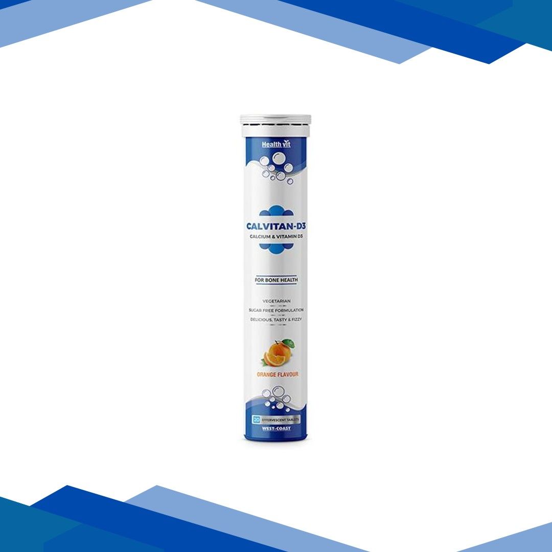 Healthvit Calvitan-D3 Effervescent Tablet – Orange Flavour 20’s