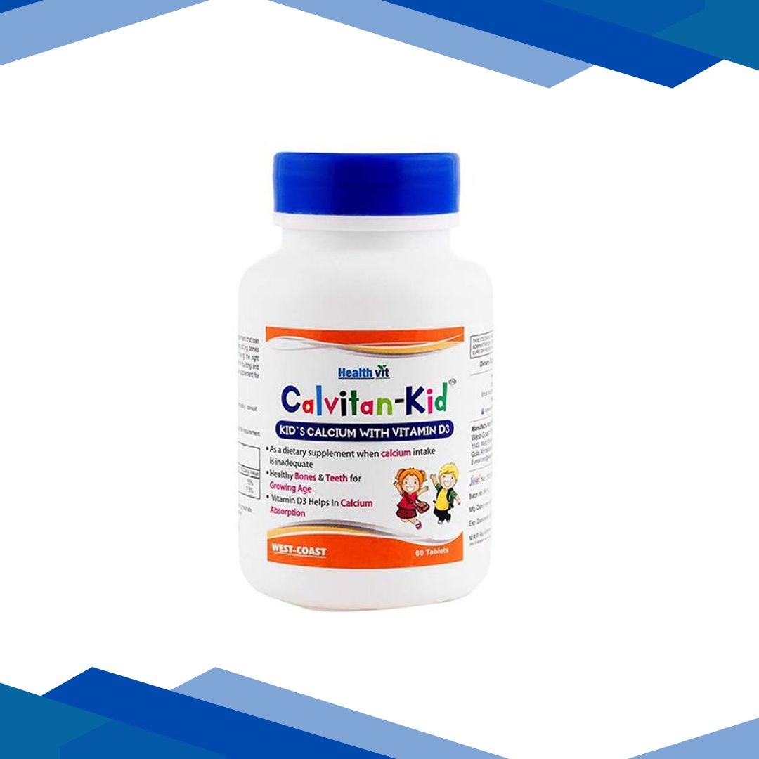 HealthVit Calvitan-KID Kid’s Calcium 150mg, Vitamin D3 30IU- Tablets 60’s