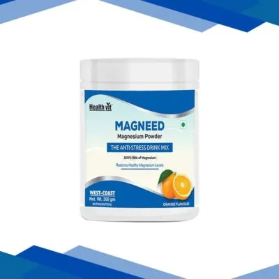 Healthvit Magneed Magnesium Powder – Orange Flavour 300 gm