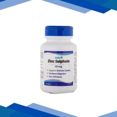 Healthvit Zinc Sulphate 50mg for Supports A Healthy Immune System, Healthy Skin, Supports Cell Growth, Antioxidant Supplement – Tablets 60’s