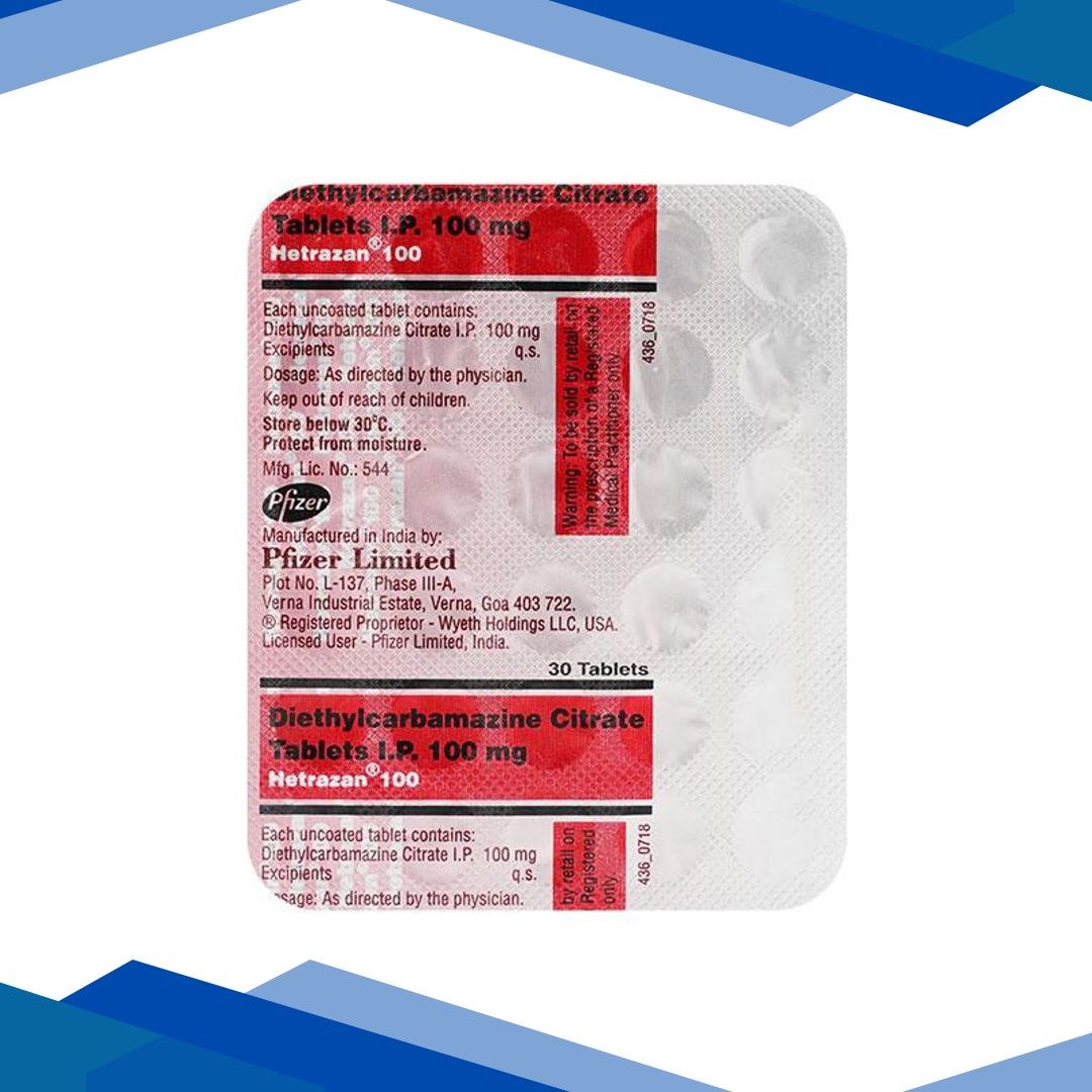 Hetrazan 100mg Tablet 30’S