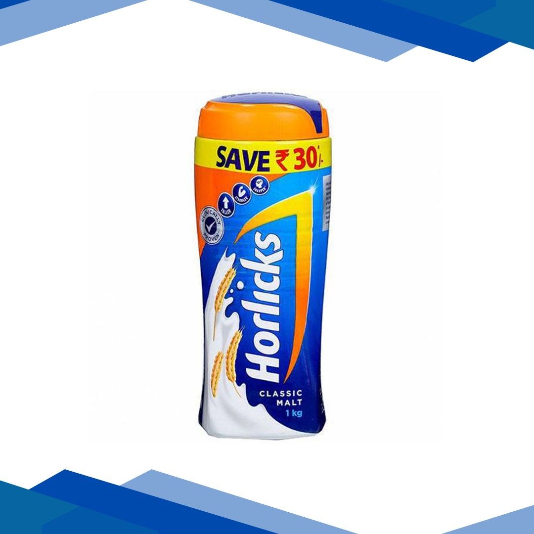 Horlicks Health Drink Powder – Classic Malt 1 kg (Pet Jar)