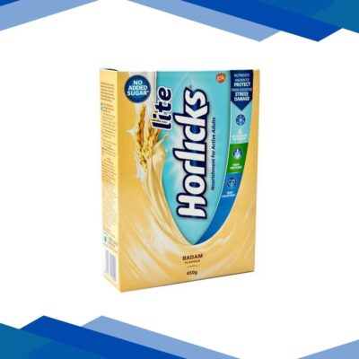Horlicks Lite No Added Sugar Powder – Badam Flavour 450 gm (Pet Jar)
