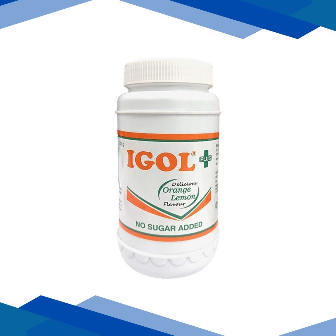 IGOL PLUS DELICIOUS ORANGE LEMON FLAVOUR NO SUGAR ADDED Powder 250g