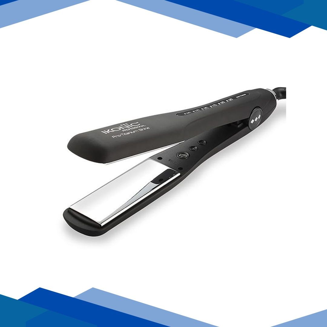 Ikonic Hair Straightener – Pro Titanium Shine Black & Silver 982 ml