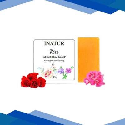Inatur Bathing Soap Bar – Rose & Geranium 125 gm