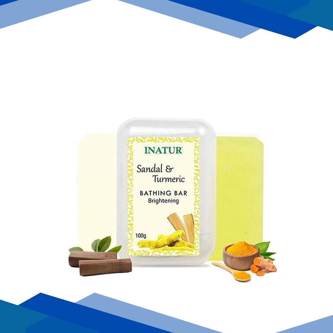 Inatur Brightening Bathing Bar – Sandal & Turmeric 100 gm
