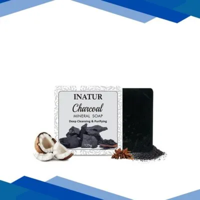 Inatur Mineral Deep Cleansing Soap Bar – Charcoal 125 gm
