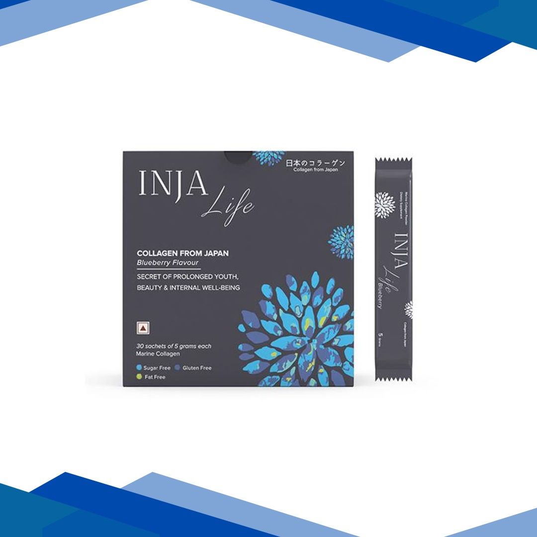 INJA Life Japanese Marine Collagen Sachet – Blueberry Flavour (Pack of 30 x 5 g)