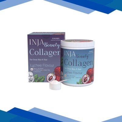 Inja Wellness Beauty Collagen For Skin, Hair & Nails, with Vit C, Glutathione,Biotin & More -Lychee Flavour 125 gm