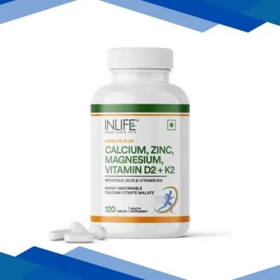 Inlife Calcium, Zinc, Magnesium, Vitamin D2 + K2 Tablet 120’s