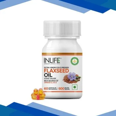 INLIFE Flaxseed Oil 500 mg Veg Capsules 60’s