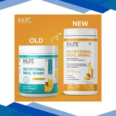Inlife Nutritional Meal Shake Powder – Mango Flavour 500 gm