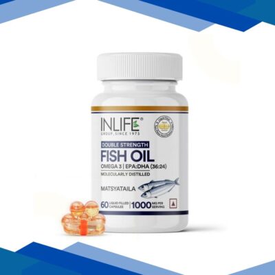 INLIFE Omega 3 Double Strength Fish Oil 1000 mg Capsules 60’s