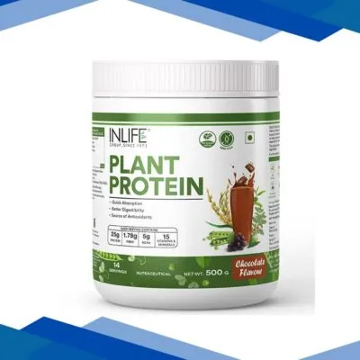 INLIFE Plant Protein Powder – Chocolate Flavour 500 gm