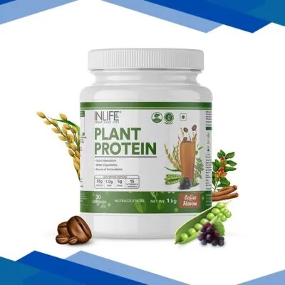 INLIFE Plant Protein Powder – Coffee Flavour 1 kg