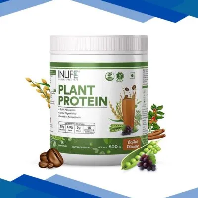 INLIFE Plant Protein Powder – Coffee Flavour 500 g