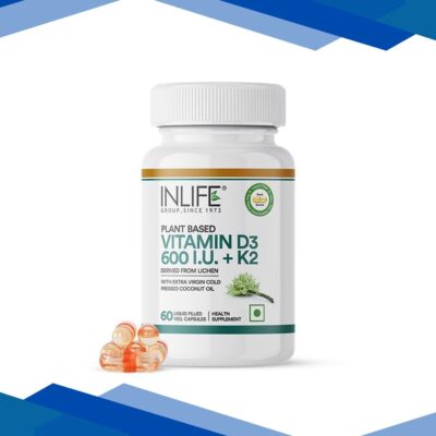 Inlife Vitamin D3 600 IU + K2 Vegan Liquid Capsule 60’s