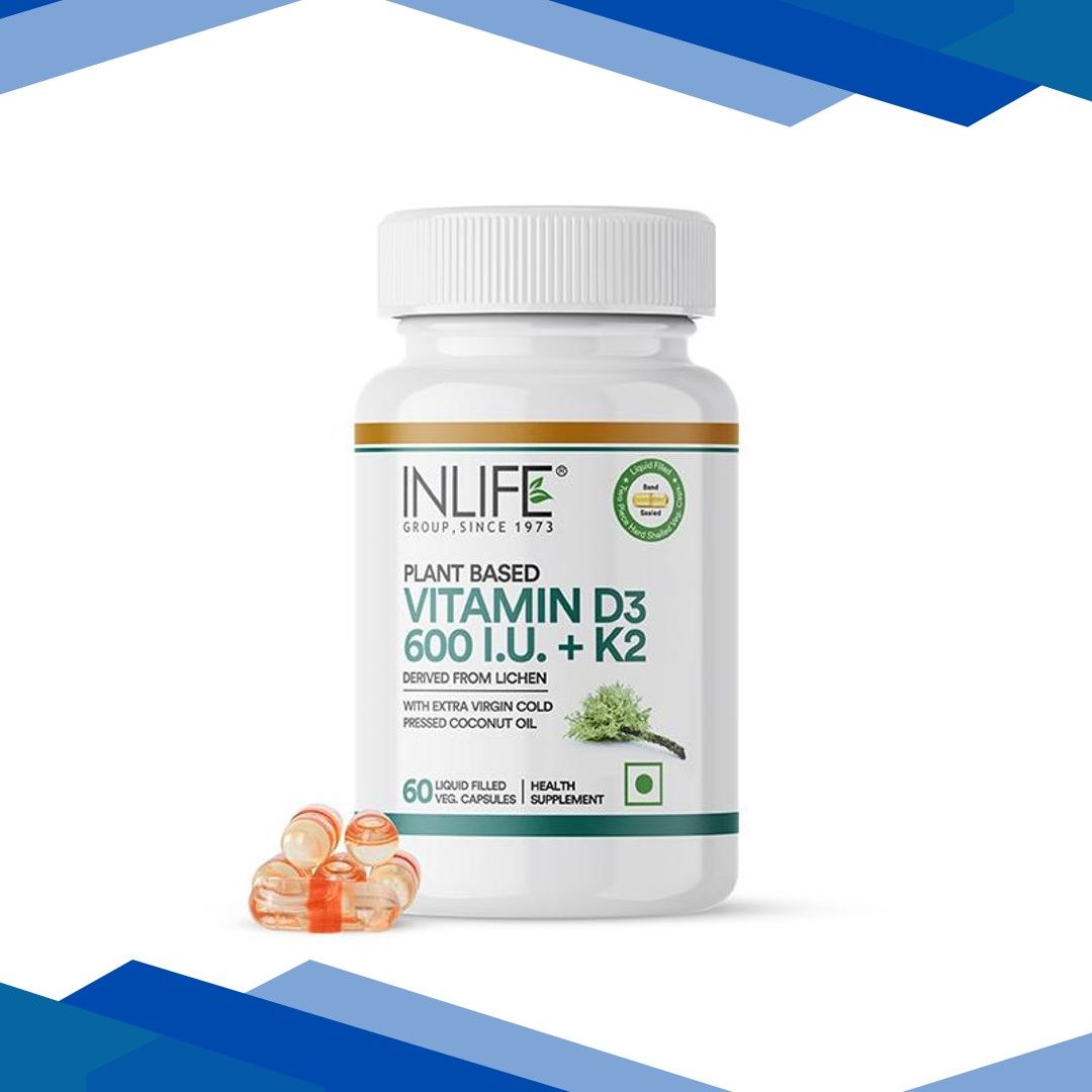 Inlife Vitamin D3 600 IU + K2 Vegan Liquid Capsule 60’s