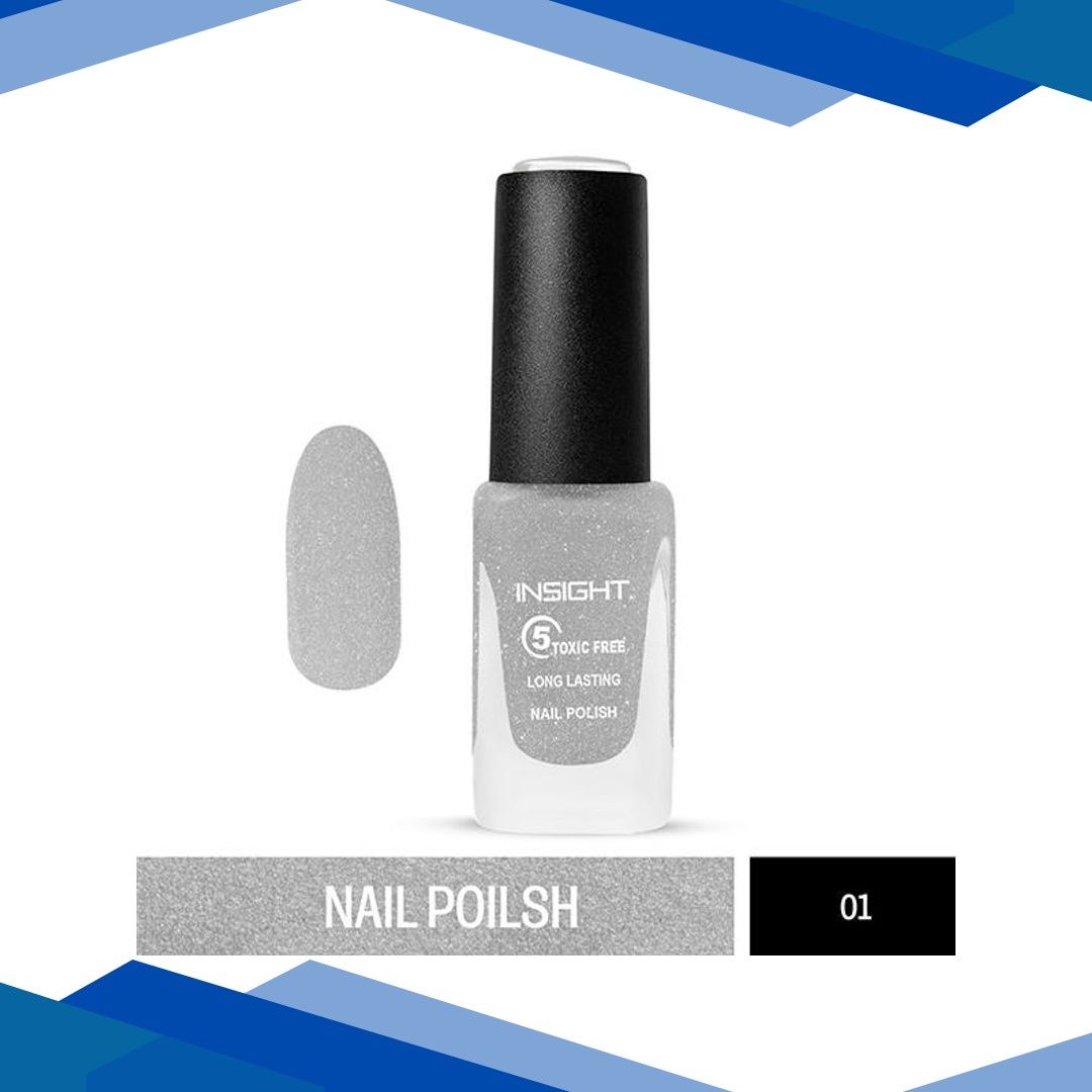 Insight Cosmetics 5 Toxic Free long lasting Nail Polish – Crystal Shade 1 9 ml