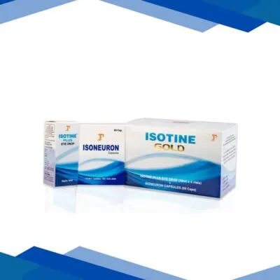 Jagat Pharma Isotine Gold Combo Pack (Isotine Plus Eye Drop (10 ml x 4 vials) + Isoneuron Capsule 60’s)