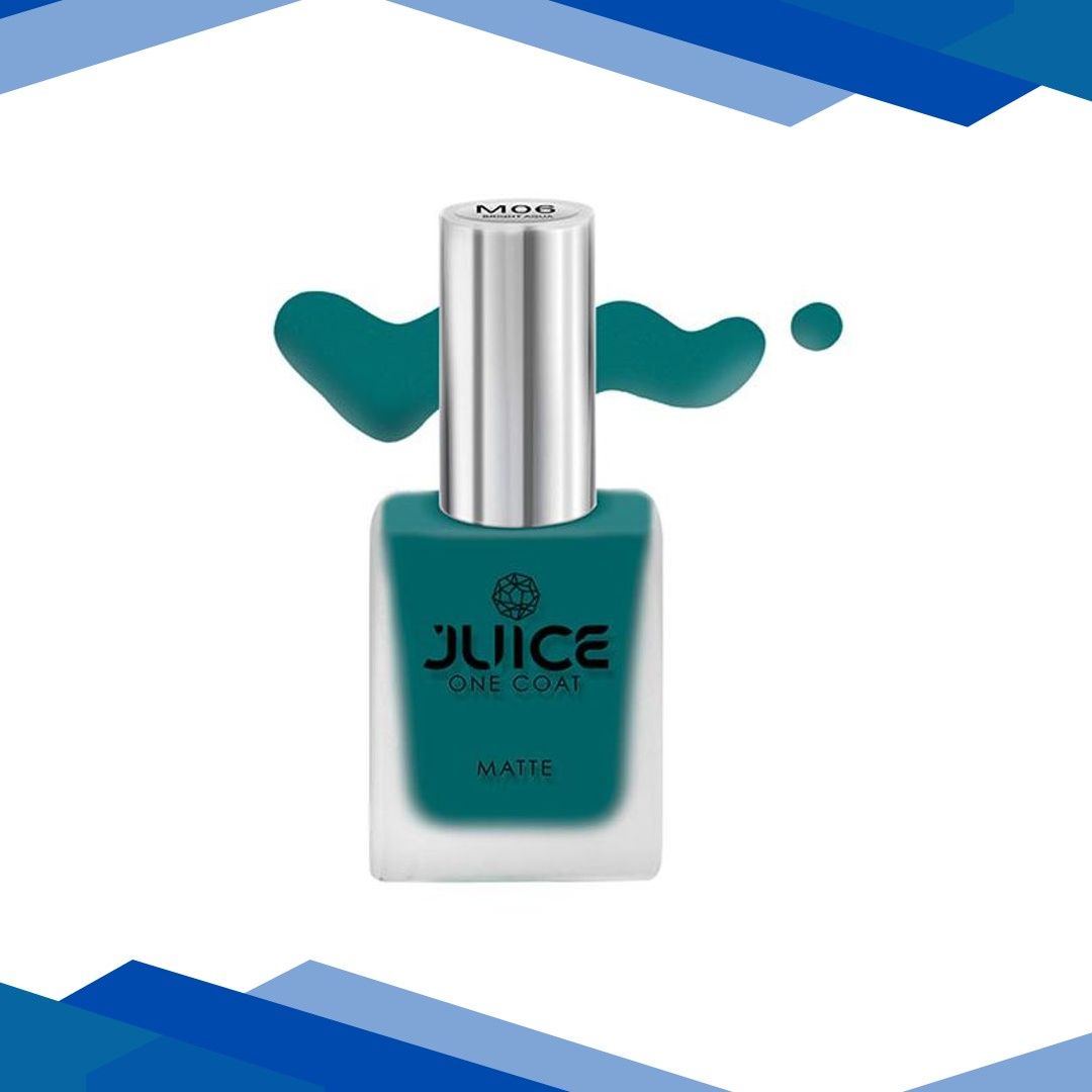 JUICE One Coat Long Lasting Quick Dry Chip Resistent Nail Polish BRIGHT AQUA M6 11 ml