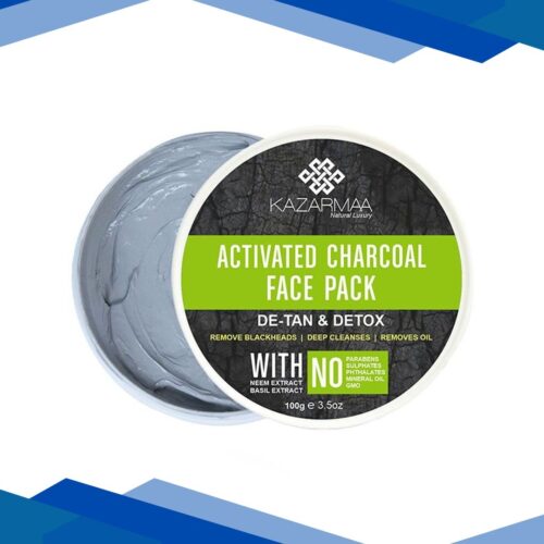 Kazarmaa Activated Charcoal Face Pack With Neem & Basil 150 gm