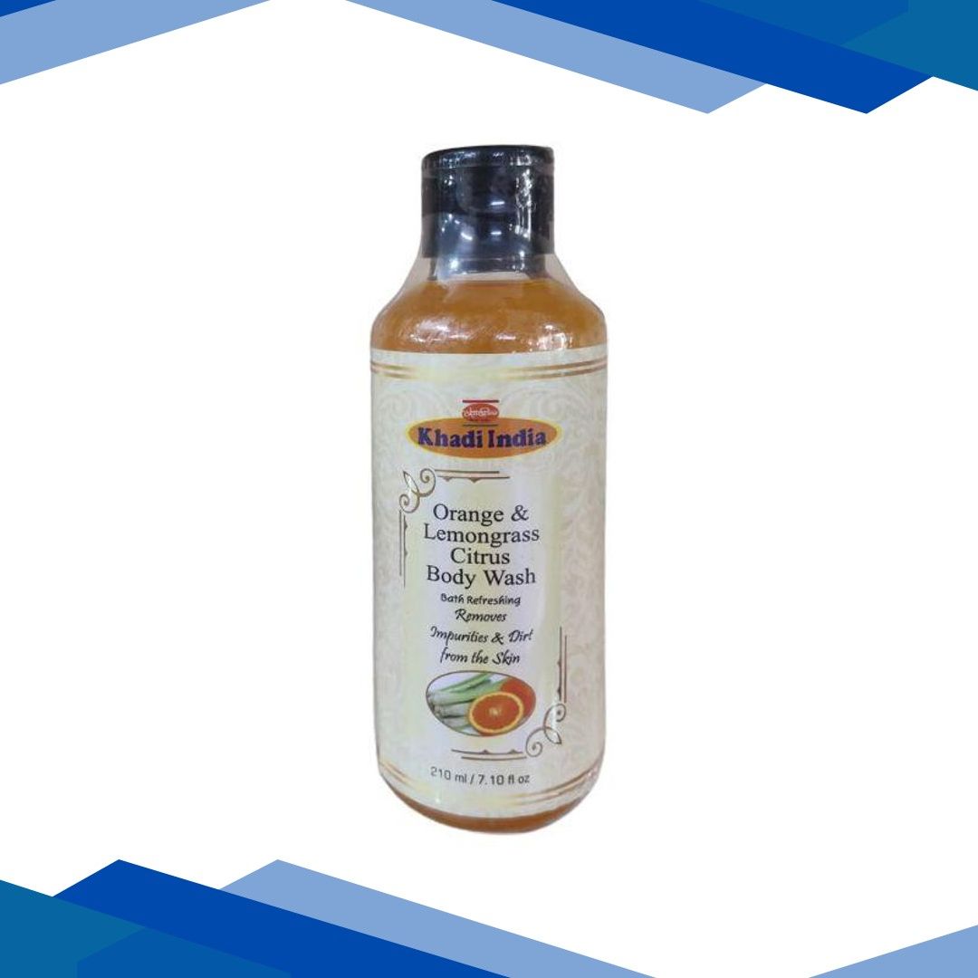 Khadi Herbal Body Wash – Orange and Lemongrass Citrus 210 ml