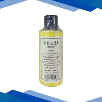 Khadi Herbal Fairness Lotion – Chandan Haldi with Vitamin E 210 ml