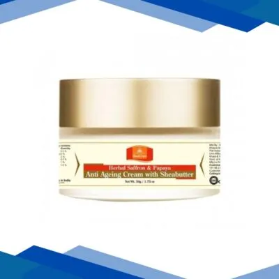 Khadi Pure Herbal Anti Ageing Cream with Sheabutter – Saffron & Papaya 50 gm