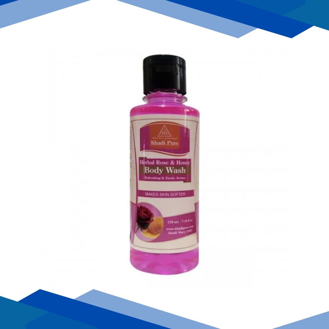 Khadi Pure Herbal Body Wash – Rose & Honey 210 ml