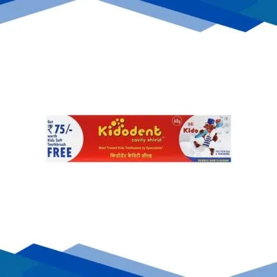 KIDODENT CAVITY SHIELD BUBBLE GUM FLAVOUR (RS.75 WORTH FREE KIDS SOFT TOOTH BRUSH) Tooth Paste 60g