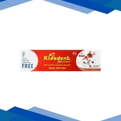 KIDODENT CAVITY SHIELD STRAWBERRY FLAVOUR (RS.75 WORTH FREE KIDS SOFT TOOTH BRUSH) Tooth Paste 60g