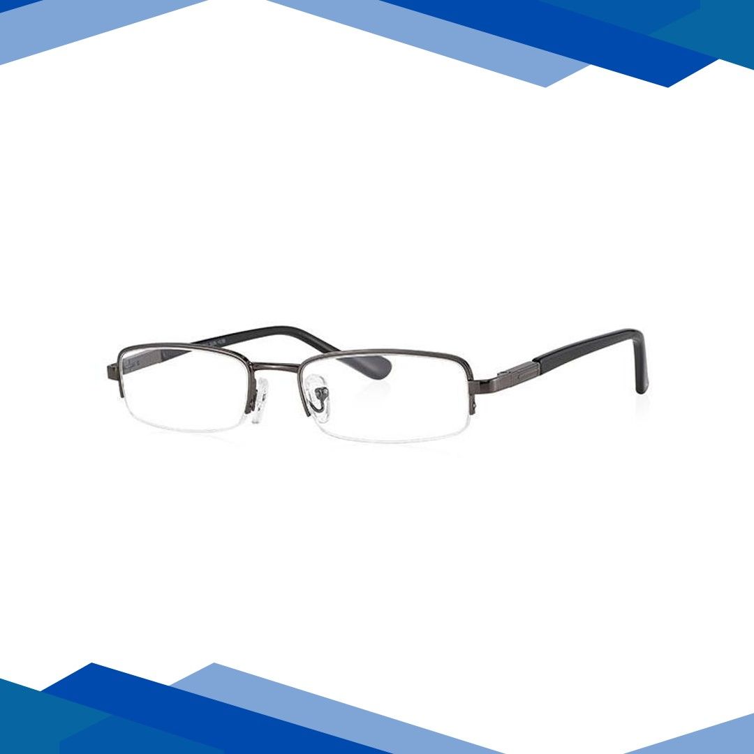 Klar Eye Half Rim Rectangle K-1011 Reading Glass – Gun (Optical Power +1)