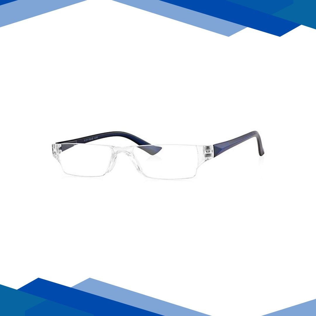 Klar Eye Rectangle Rimless K-511 Reading Glass – Blue, 2 Power