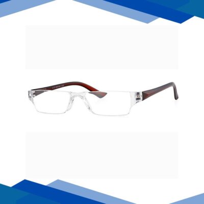 Klar Eye Rectangle Rimless K-511 Reading Glass – Brown, 2.25 Power